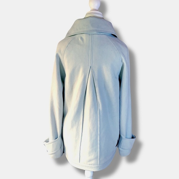 Women’s Medium Wool Peacoat Double-Breasted Cream Collegiate Light Academia Y2K - Picture 2 of 9